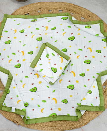 Avocado Hugs – Muslin Crinkled Blanket