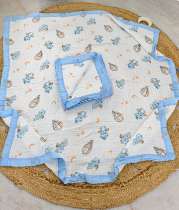 Blue Dragon – Muslin Crinkled Blanket