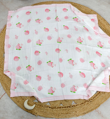 Pink Bunny – Muslin Crinkled Blanket