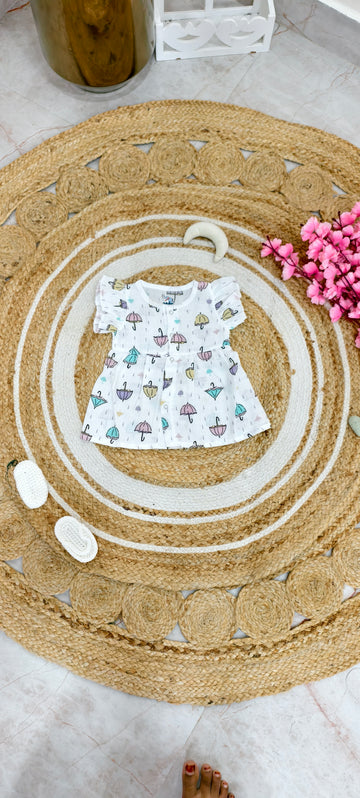 Raindrop Whimsy Muslin Frill Frock