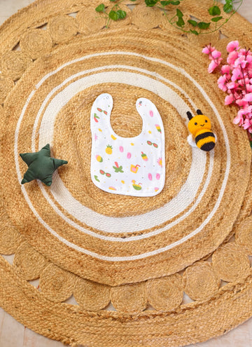 Tropical Tummy Time - Premium Muslin Bib
