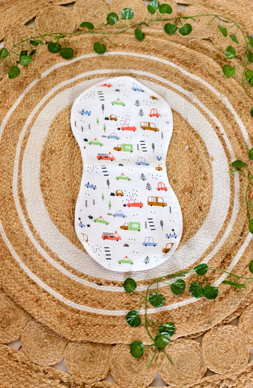 Little Wheels - Reversible Crinkled Muslin Burp cloth