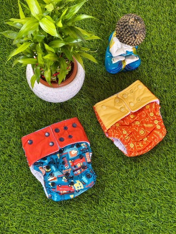 Freesize cloth diaper - 6kg-17kg Day and night usage (pack of 2)