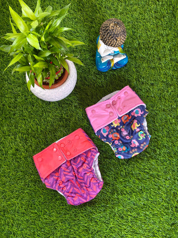 Freesize cloth diaper - 6kg-17kg Day and night usage (pack of 2)
