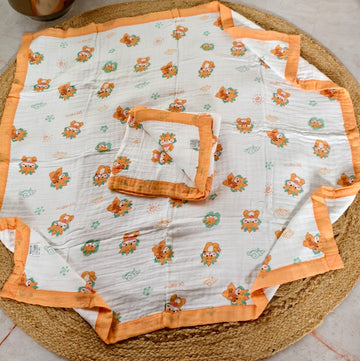 Orange Rabbit – Muslin Crinkled Blanket