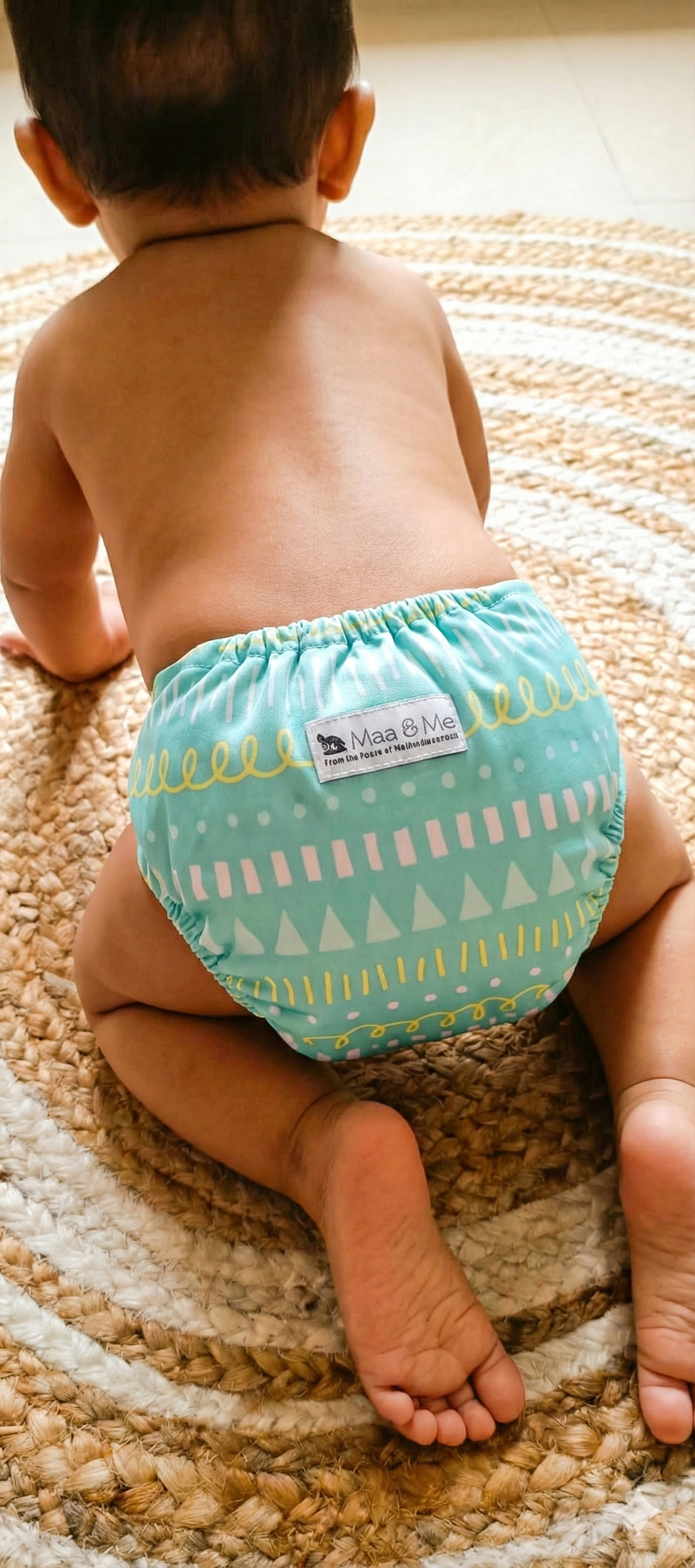 Freesize cloth diaper - Aqua Bloom Edition (6kg-17kg) - Day and night usage