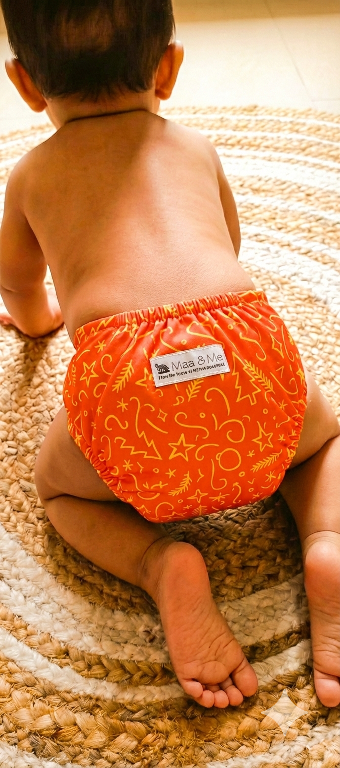 Freesize cloth diaper - Festive Spark (6kg-17kg) - Day and night usage