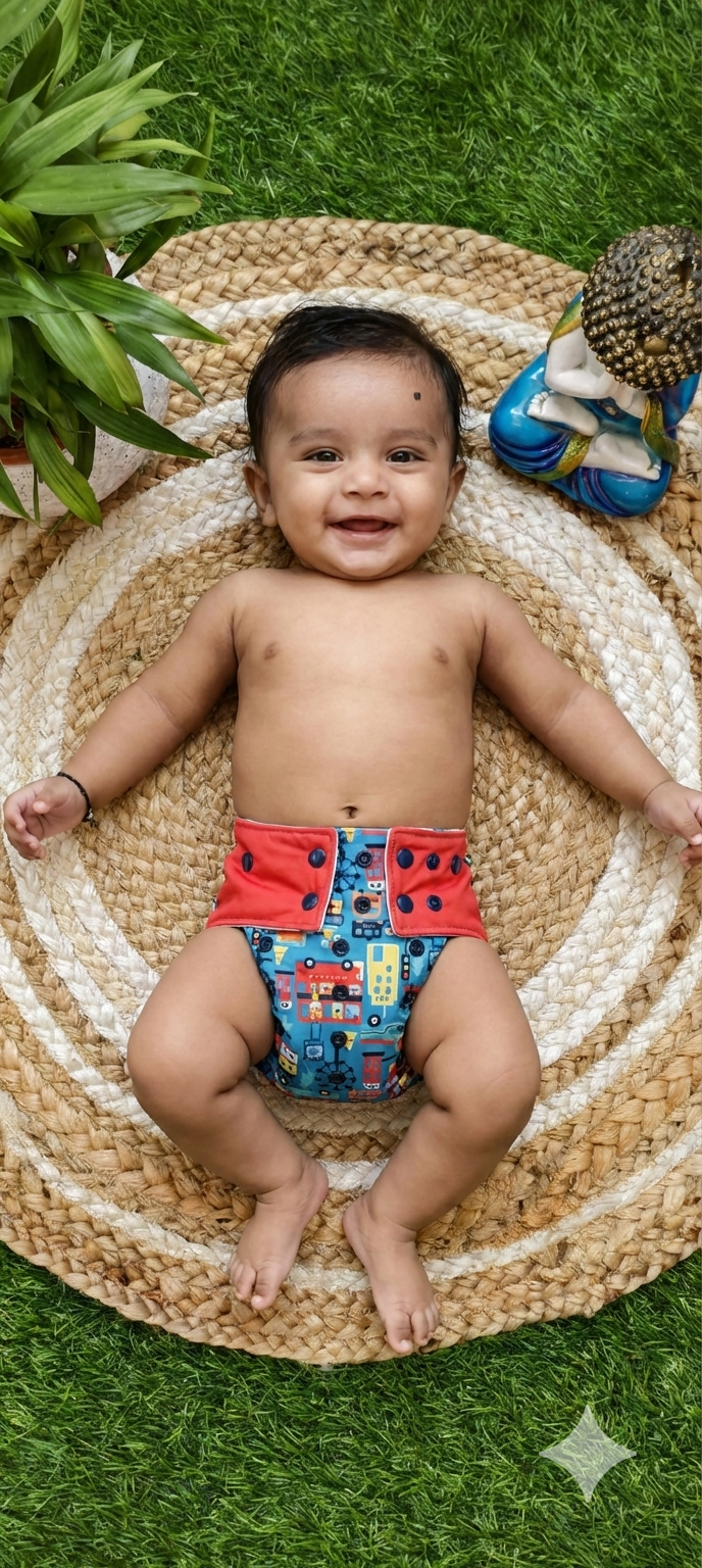 Freesize cloth diaper - 6kg-17kg Day and night usage (pack of 2)