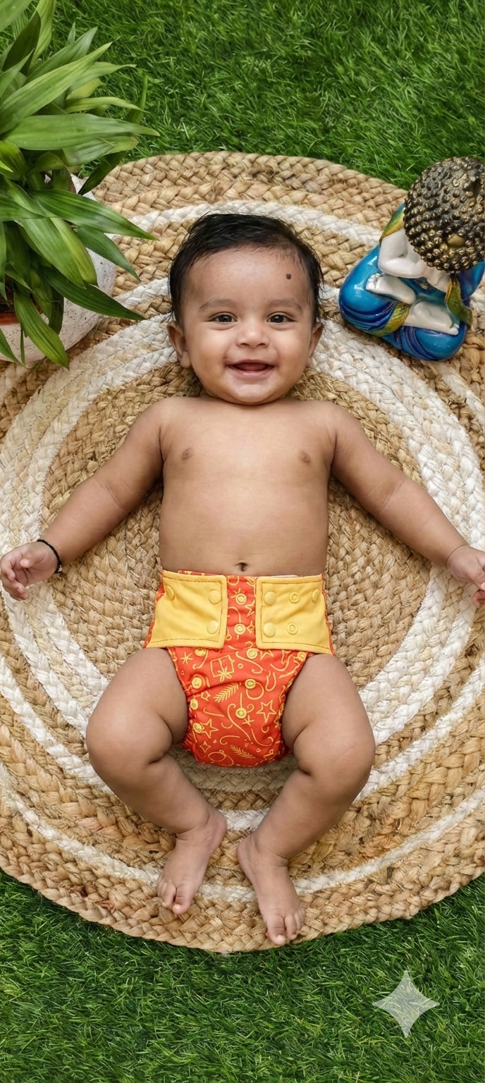 Freesize cloth diaper - 6kg-17kg Day and night usage (pack of 2)