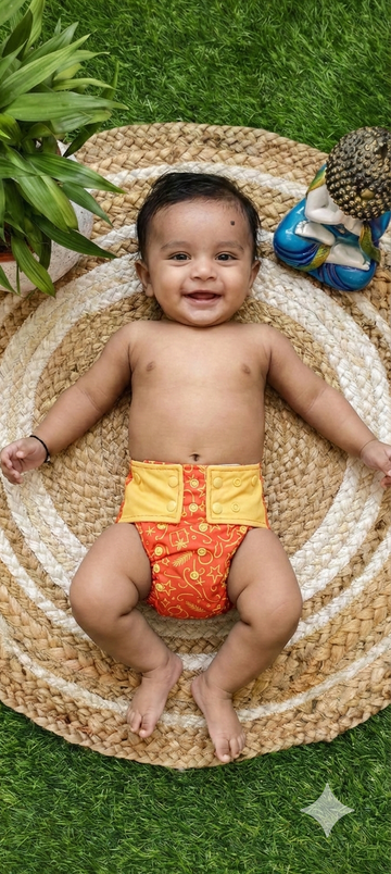 Freesize cloth diaper - Festive Spark (6kg-17kg) - Day and night usage