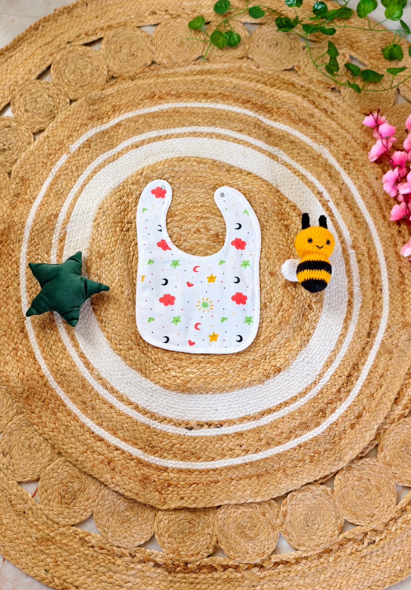 Cosmic Bloom - Premium Muslin Bib