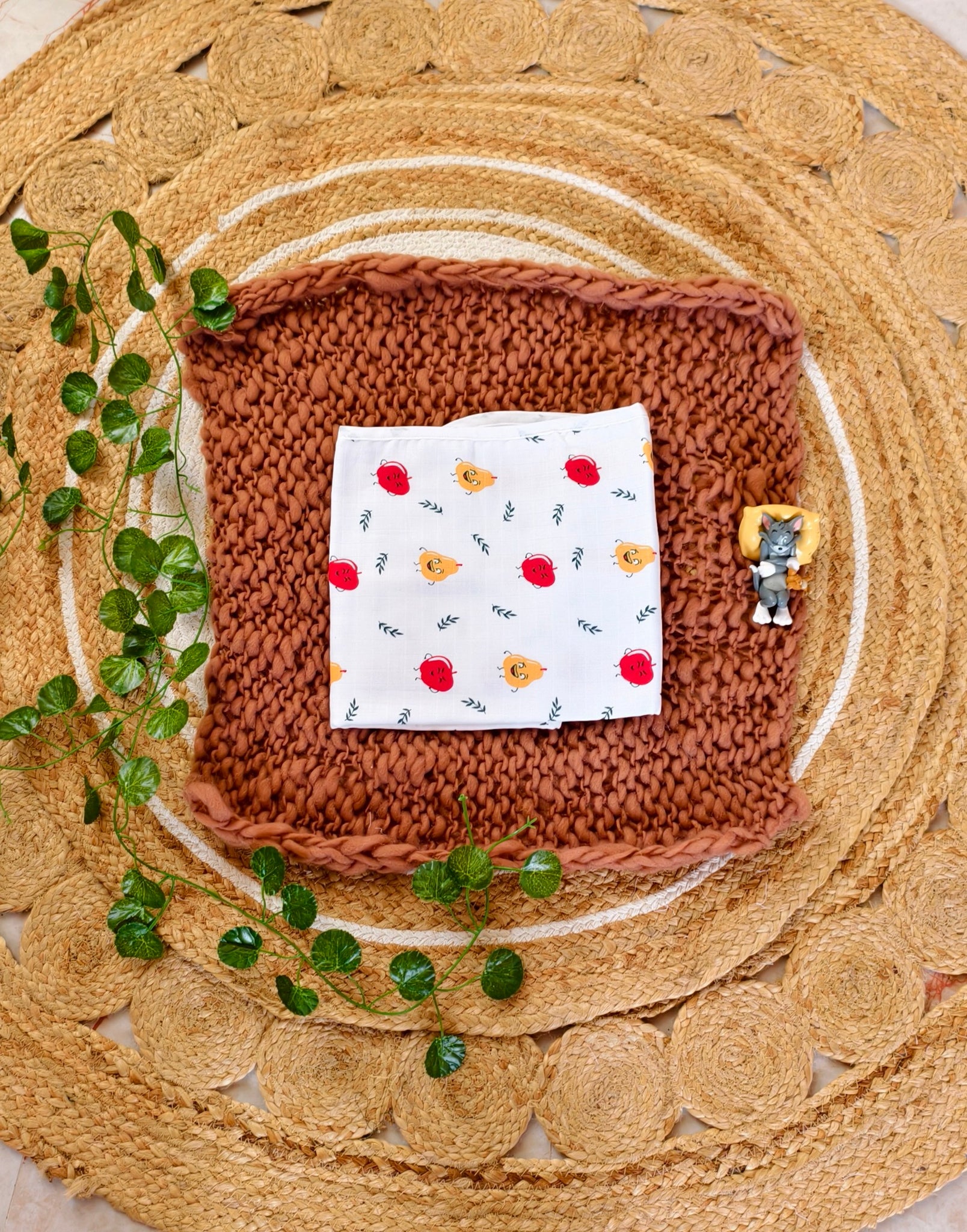 Cherry Cuddles- 2 Layer Muslin Hooded Towel