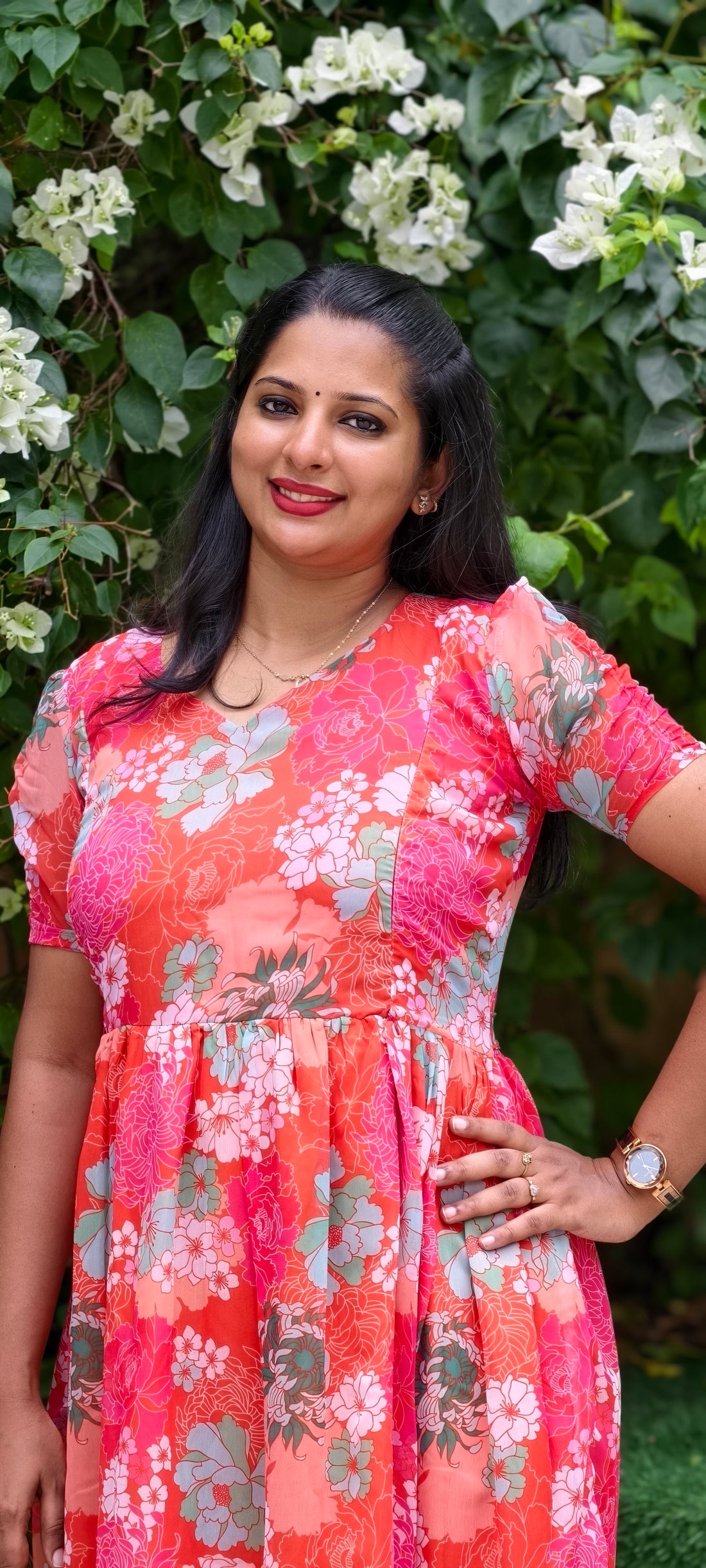 Floral Radiance Georgette Maxi