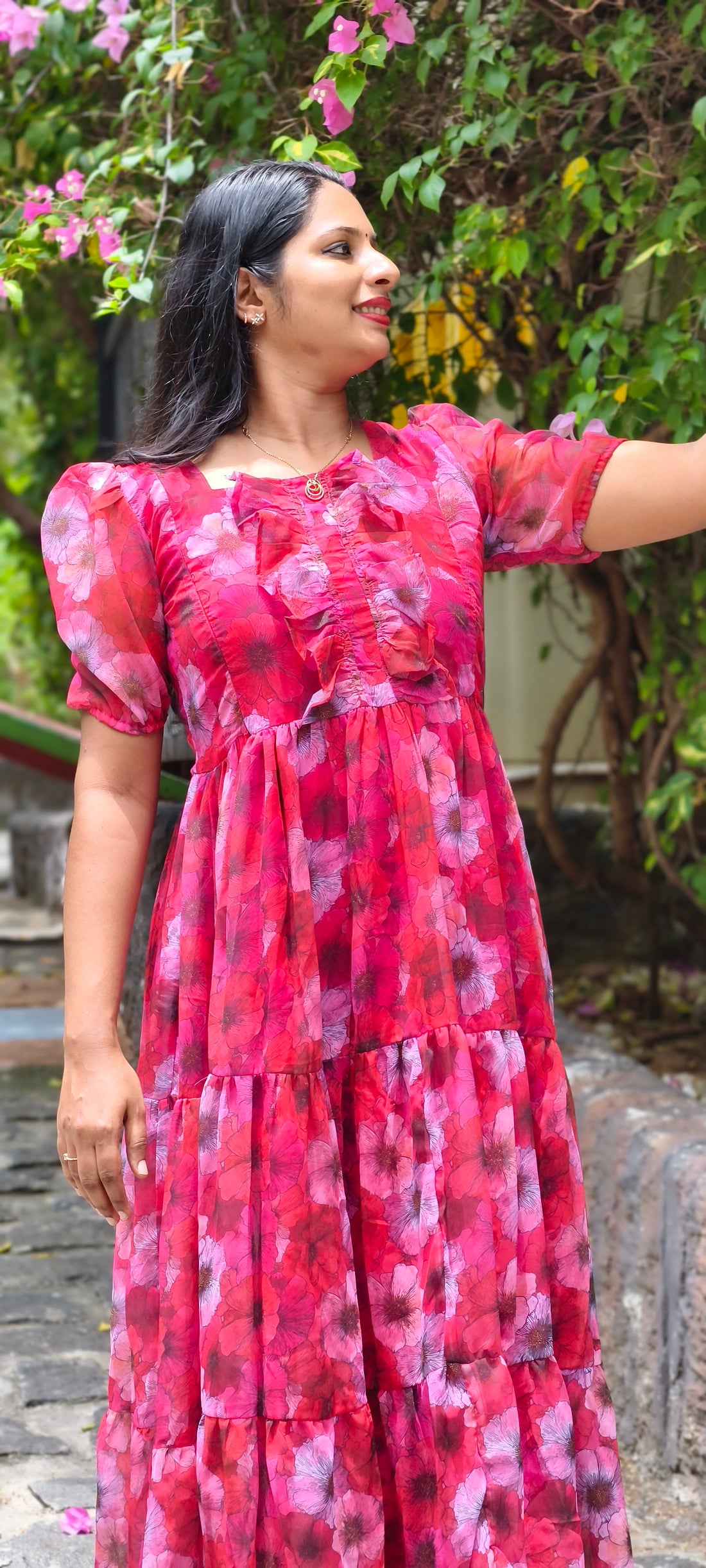 Rose Glow Georgette Maxi