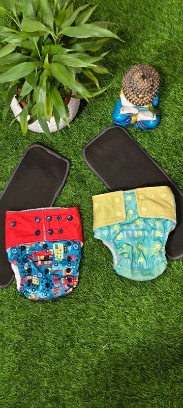 Freesize cloth diaper - 6kg-17kg Day and night usage Combo1