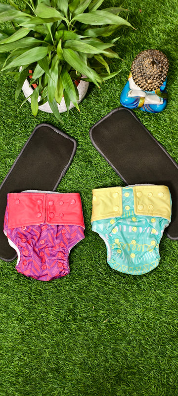 Freesize cloth diaper - 6kg-17kg Day and night usage Combo5
