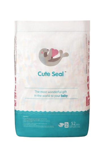 Cute Seal Tape Style Baby Diapers (Medium) Pack Of 52 (6-11 kgs)