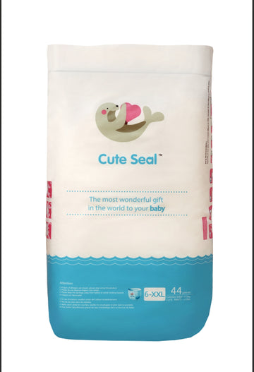 Cute Seal Pant Style Baby Diapers (2XL) Pack of 44 (15-17kgs)