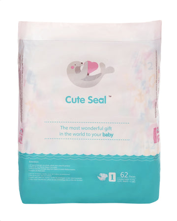 Cute Seal Tape Style Baby Diapers (Small) Pack of 62 (4-8 kgs)